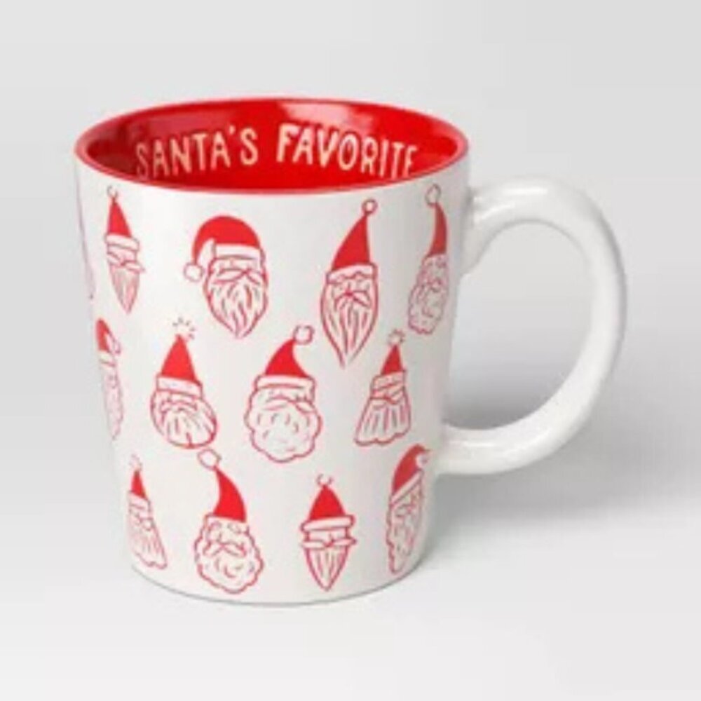 Christmas Santa Mug 16oz Stoneware Red White Holiday Coffee Cup Gift - Picture 2 of 2